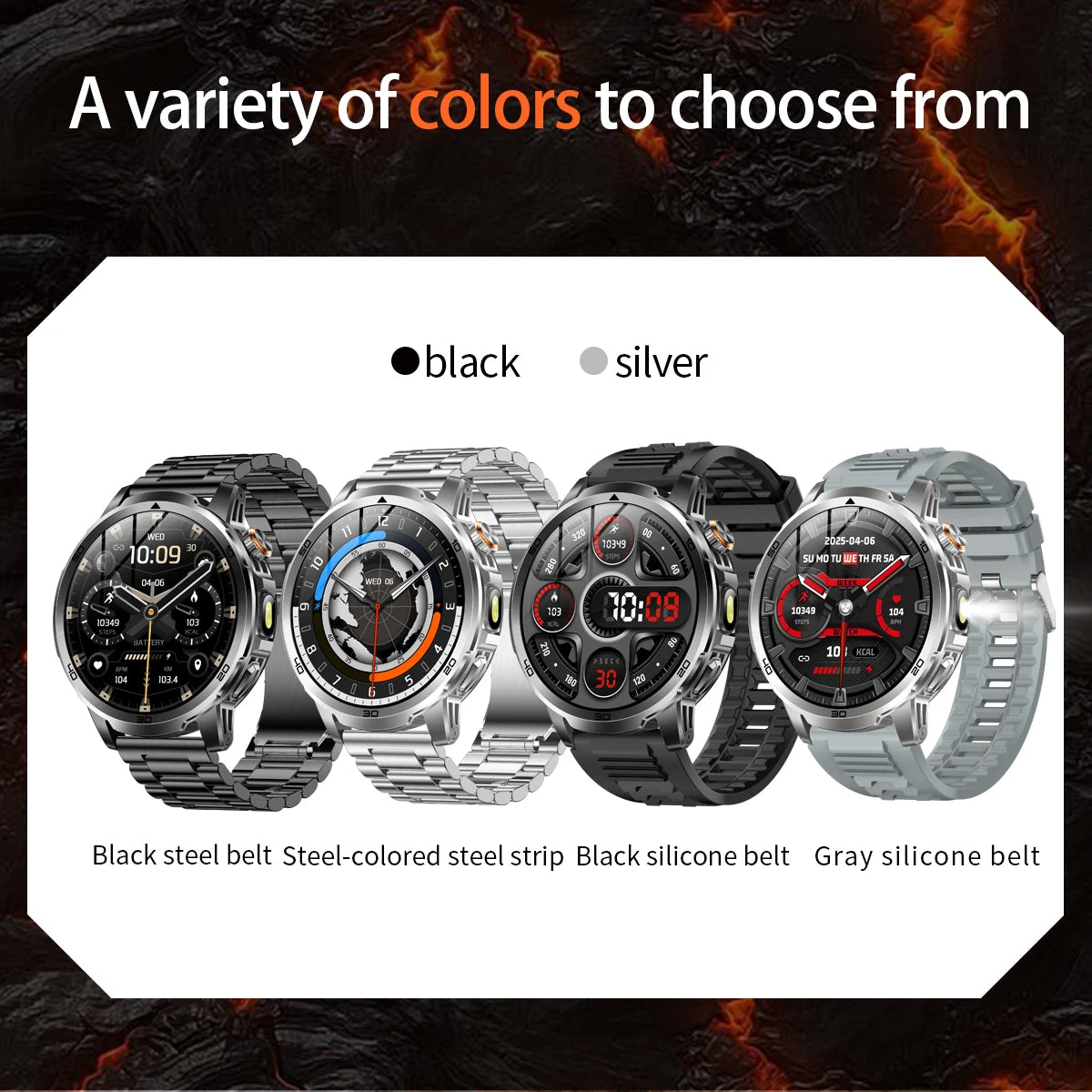 1000mAh Super Large Battery Military Smart Watch BT Call LED Flashlight SOS Alarm 5ATM Waterproof Outdoor Tactical Watches Men