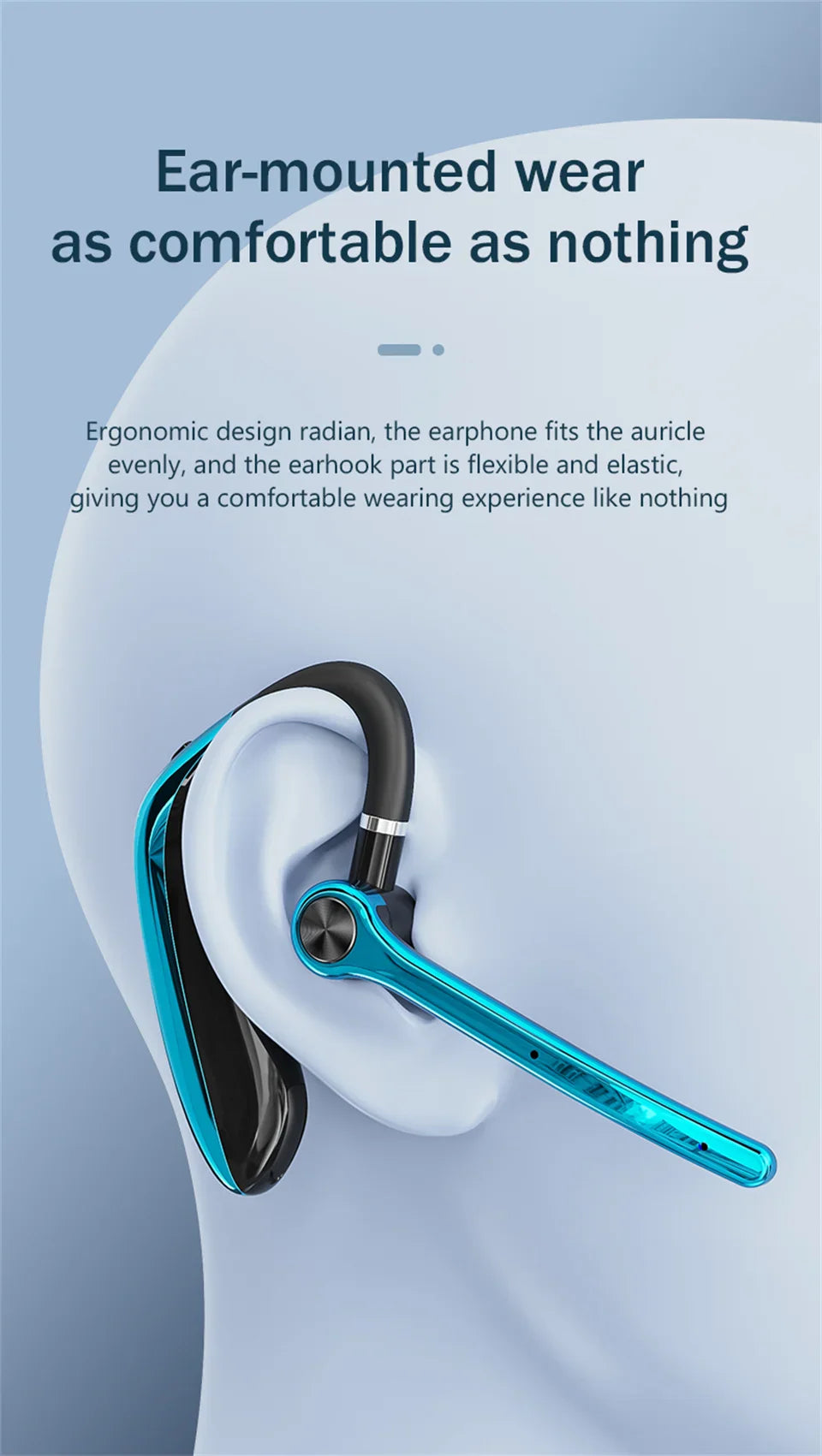 Wireless Headphones With Dual Microphon Bluetooth Earphone ENC Noise Cancelling Hands-free Headset Busines Auriculares Driving