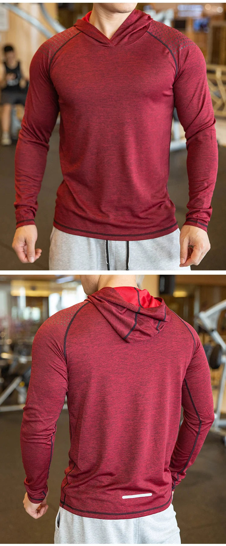 Men Hoodies Summer Running Fitness Casual Hooded Quick Dry Sweatshirts