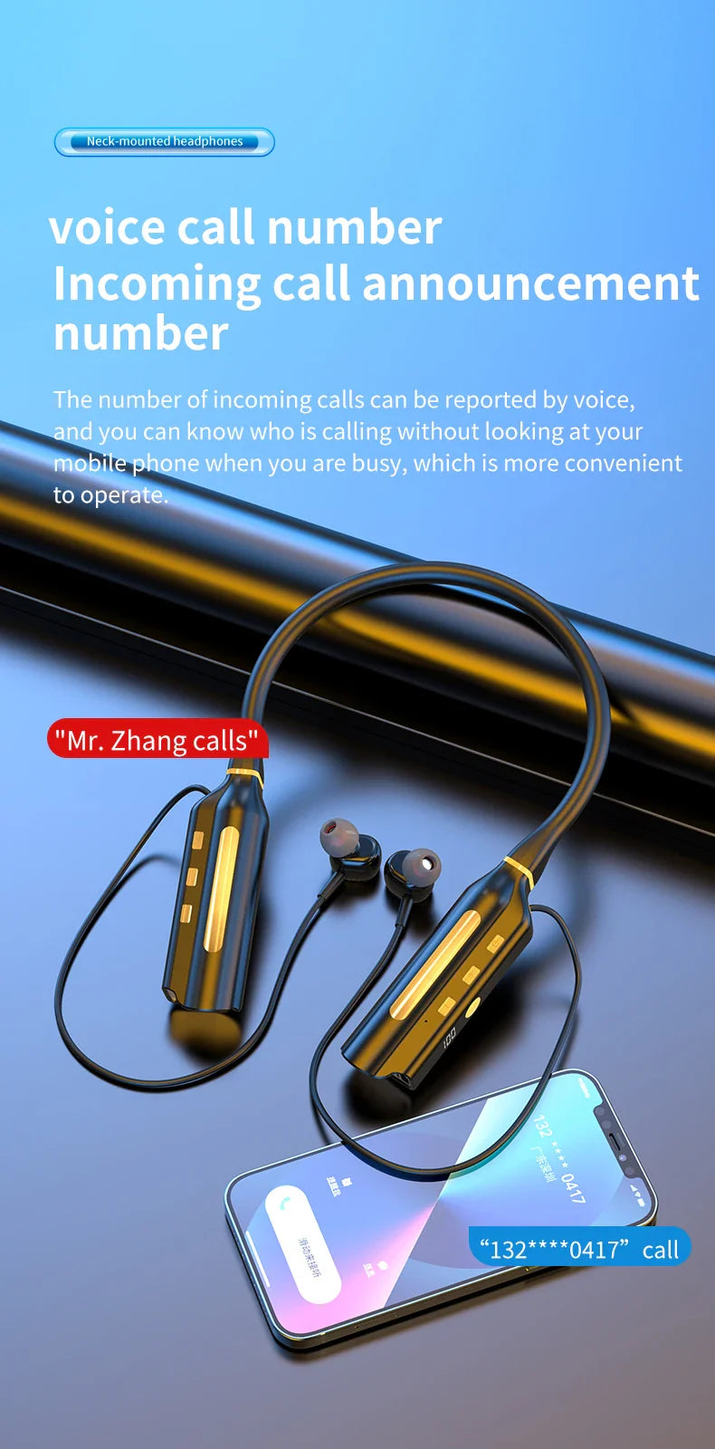 10000mAh 10000Hours Playback Wireless Bluetooth Earphones Magnetic Sports Running Headset Neckband Sport Earbuds Noise Reduction