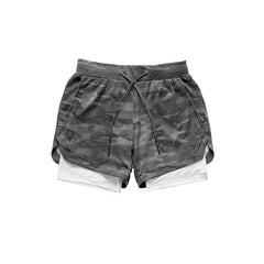 Running Shorts Men 2 In 1 Double-deck Quick Dry GYM Sport Shorts Fitness Jogging