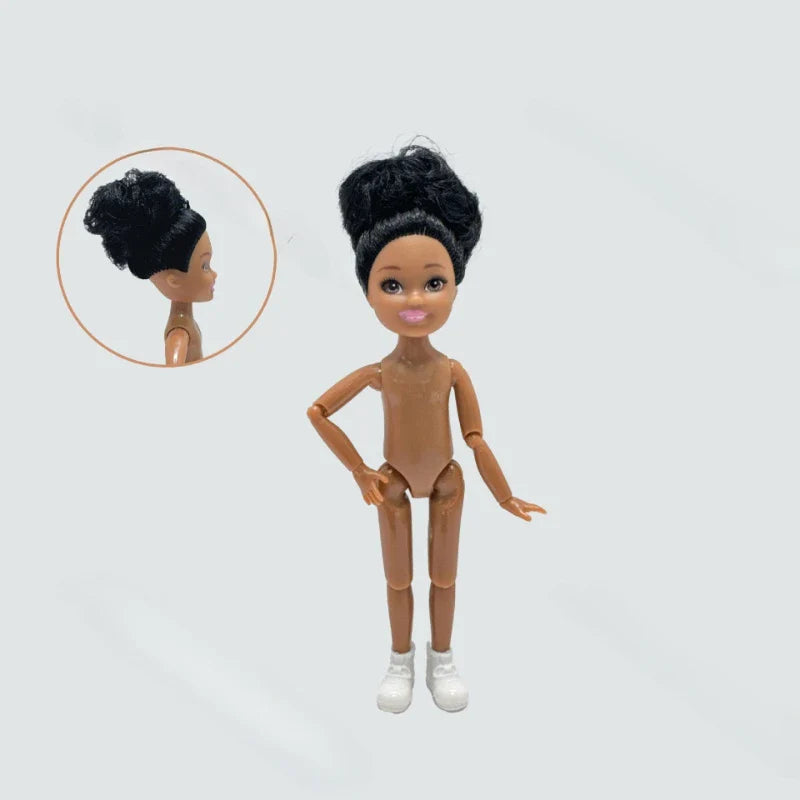5-inch Little Doll Tan Skin 14.5cm Height Girl Dress Up Toy for Children Girls
