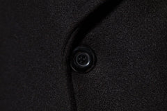 Men's Extra Long Woolen Black Coat Windbreaker Winter Warm Gentleman Coat Jackets