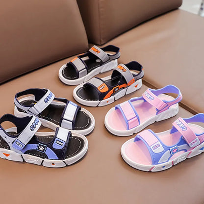 Children Sandals Summer Cartoon Soft Sole Anti Slip Boys Sandals Fashionable Girls Beach Shoes 4-10T Kid PVC Sandals