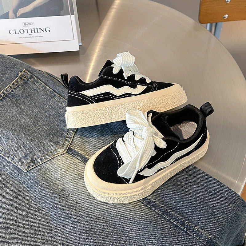 Boys Girls Canvas Shoes Baby Big Children Biscuit Bottom Breathable