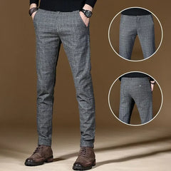 Baggy Business Trousers for Men Social Tailoring Man Suits Pants Gray Clothes