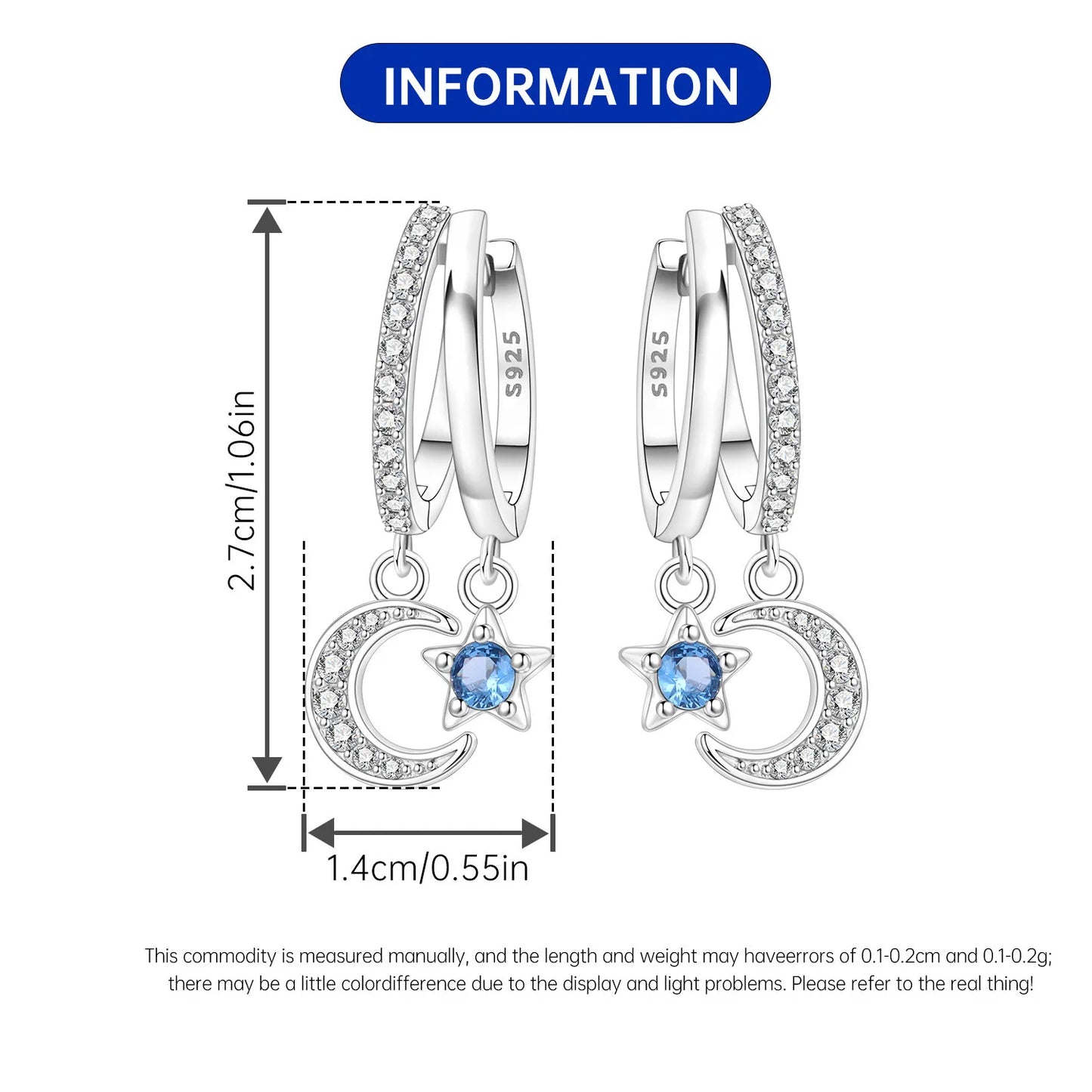 PANPOKI 925 Sterling Silver Multi Layer Starry Tassel Drop Earrings Women Earrings Charm Trend Versatile Party Jewelry Gifts