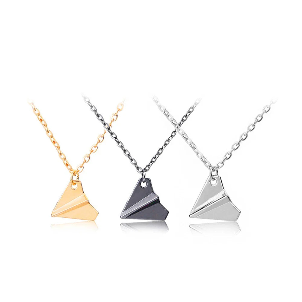 Hot Paper Airplane Pendant Necklace Classic Hot Band One and Direction Periphery Necklace Souvenir Jewelry for Fans Supporters
