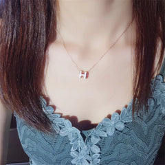 H Letter Necklace Female Simple Temperament All Clavicle Chain Internet Red