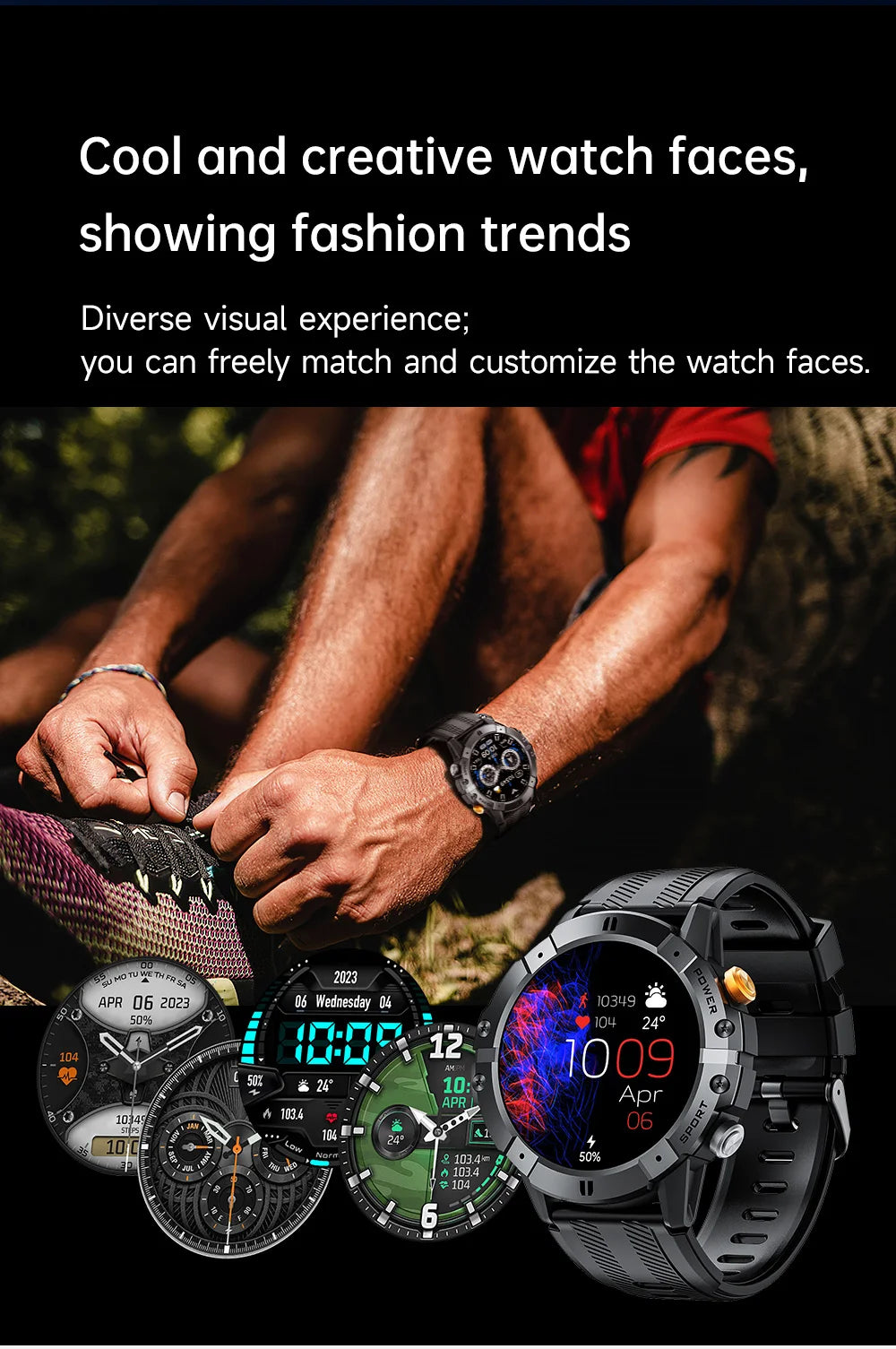 CUBOT C29 SmartWatch 1.52-inch 1ATM Waterproof Sport Watch for Men 410mAh Battery, Bluetooth Call, Heart Rate&24H Health Monitor