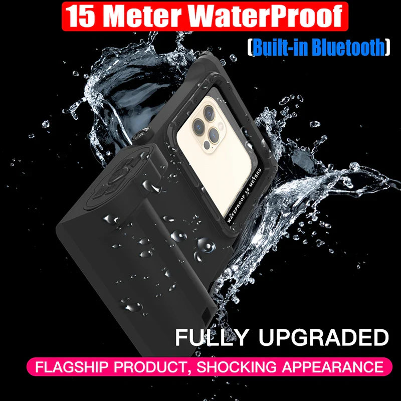 Bluetooth 30 Meter Deep Waterproof Case For iPhone 17 Air 16 15 14 13 12 Pro Max 11 Samsung Galaxy S25 S24 S23 S22 Ultra Note 20