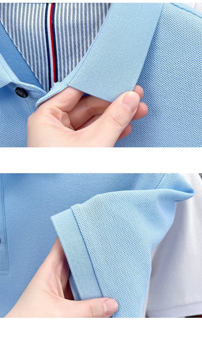 100% pure cotton short sleeved men's polo shirt summer fashion high-end brand pony embroidery golf top casual business T-shirt