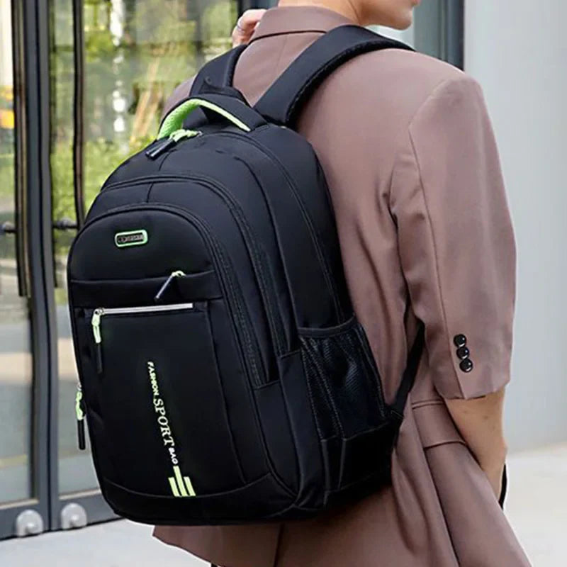Handy Versatile Contrast-Zip Backpack Multi-color Adjustable-strap Lightweight for School Sports Commute Casual Stylish Bag