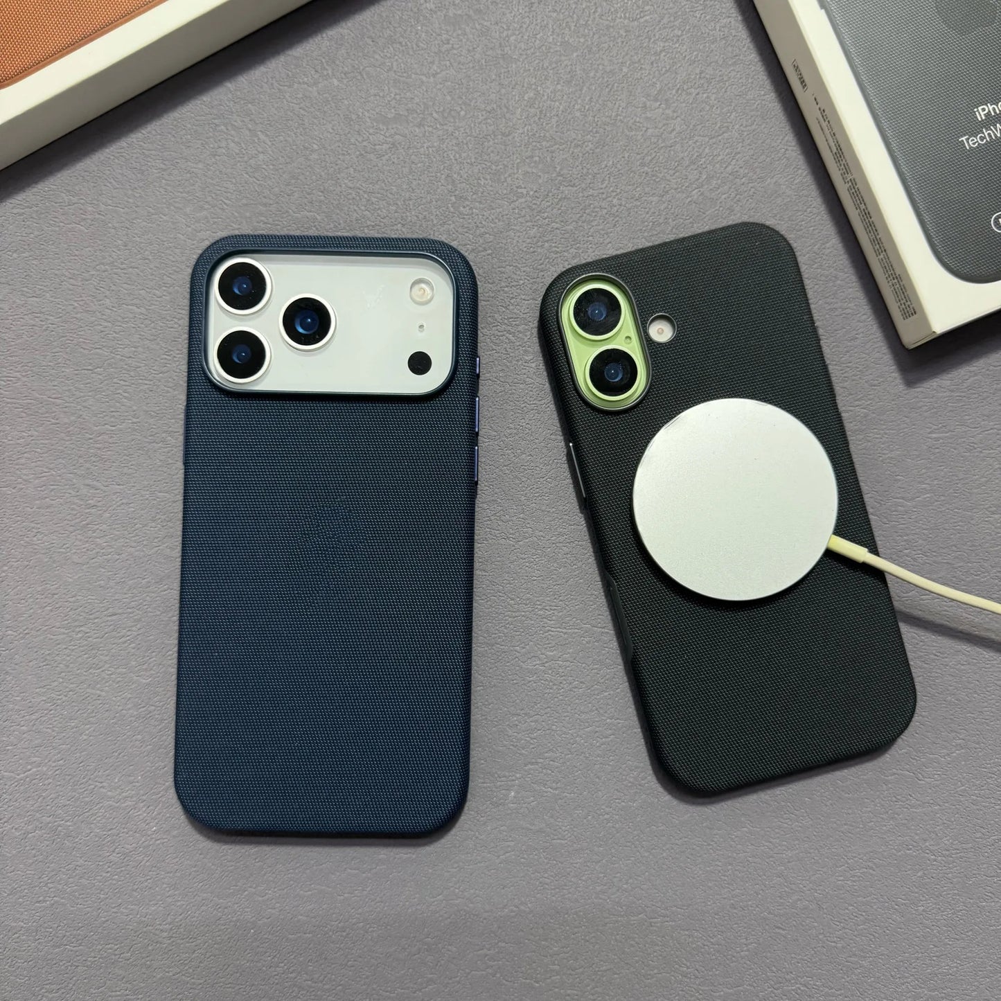 Camera Touch Button Magnetic Case for iPhone 17 Air Pro Max Tech Woven Slim Anti-Drop Protective Cover