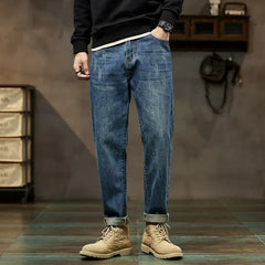 Loose Fit Harem Jeans Pants Men Baggy Trousers Blue Spring And Winter