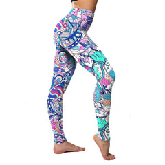 Floral Leggings High Waist Paisley Printed Legging For Women Highly Stretchable