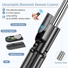 Selfie Stick Tripod Extendable Wireless Bluetooth Remote Portable Smartphone Tripod