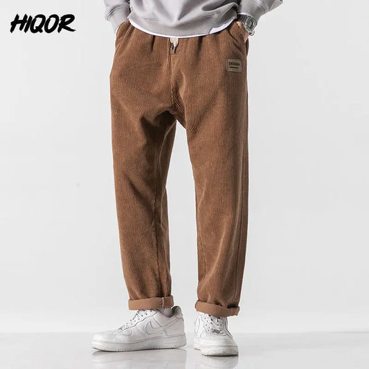 Autumn Winter Fashion Corduroy Pants Men Vintage Japanese Trousers