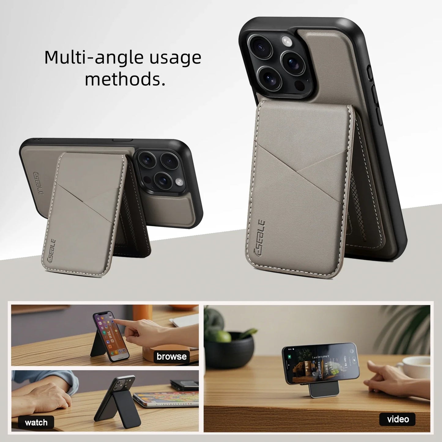 2 In 1 Detachable Magnetic Leather Case for IPhone 17 16 Pro Max 15 14 13  Wallet Cover Cards Holder Pocket