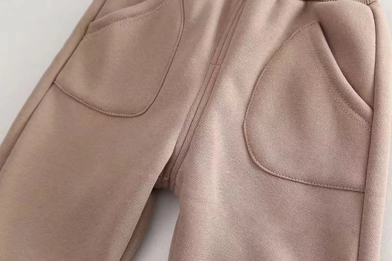 Boys and Girls Thickened Suit Winter Children's Velvet Vest Hoodies Pants Three-piece Set Hooded Clothes Winter Fashion