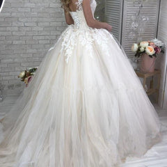 White Wedding Dress Bridal Tulle Deep V Neck