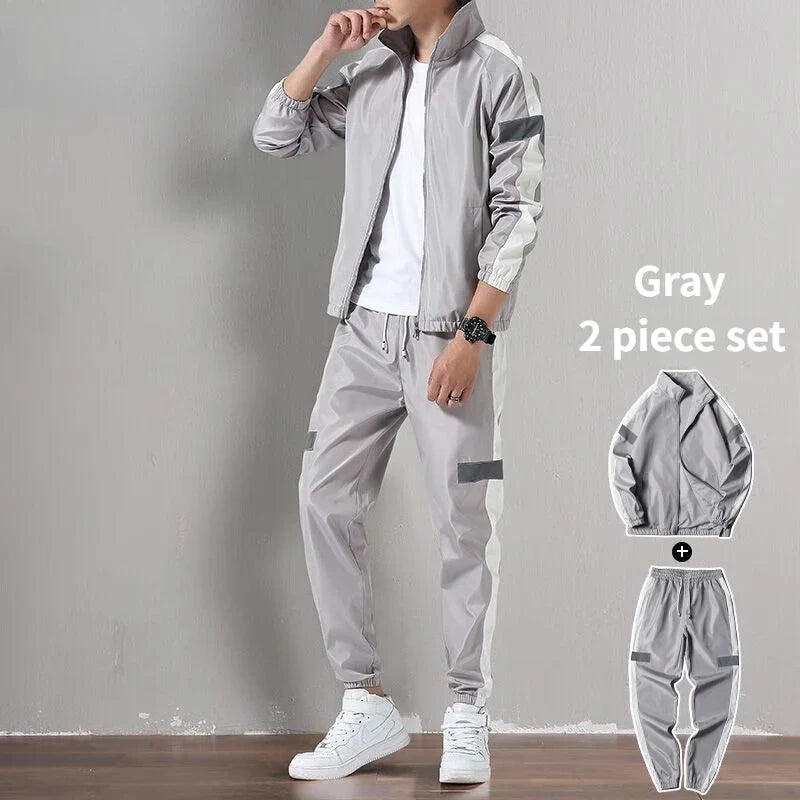 Sports Suit Men's Spring and Autumn Casual Running Sportswear Cardigan Casual Sweater Three-piece Suit