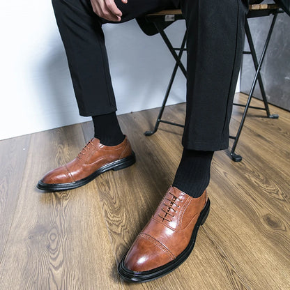 Golden Sapling Men's Oxfords Elegant Man Dress Shoes Fashion Leather Office Flats Casual Business Formal Shoe Male Brogue Loafer