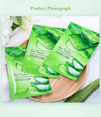 10pcs Natural Aloe Vera Face Masks Skin Care Moisturizing Brightening Korean Mask Face Lifting Visage Facial Mask for Beauty