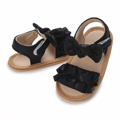 Infant Girl Sandals Princess PU Pull Strap Flat Anti-Slip Rubber Sole Light Weight