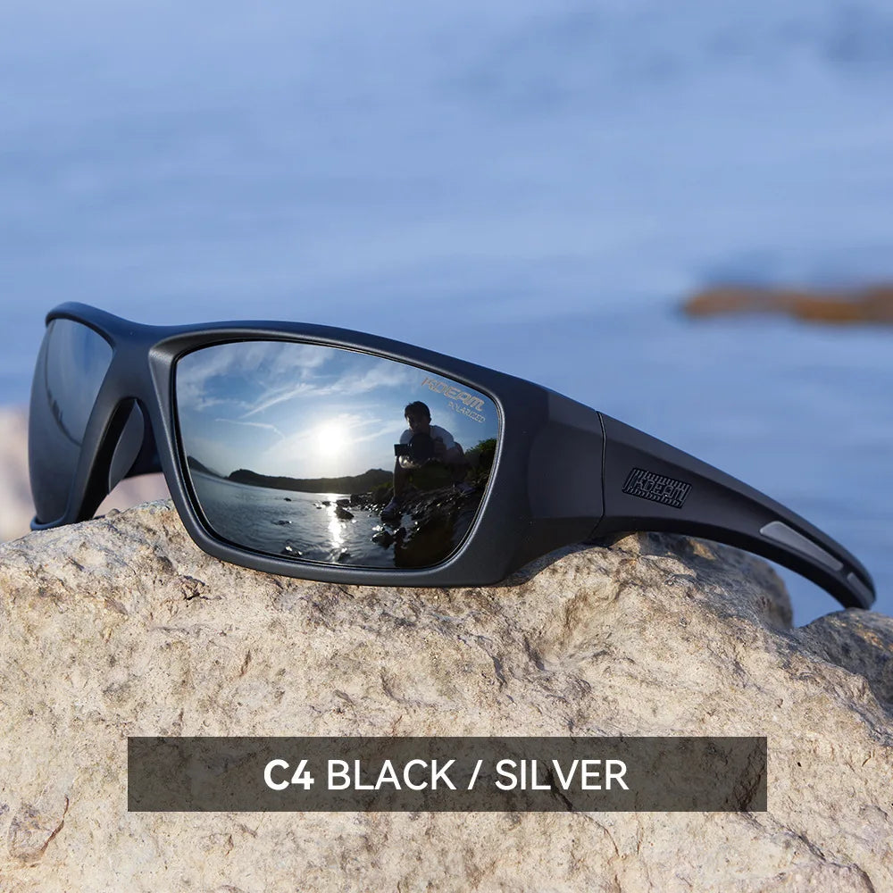 KDEAM Outdoor Sports Polarized Sunglasses Men's Fishing TR90 Frame UV Protection Lens Shield Sun Glasses Women Eyewear with Box