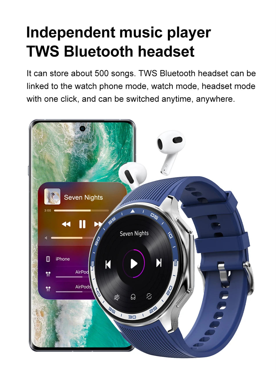 2025 New For OPPO Watch X Smart Watch 4G Memory Music Video HD Bluetooth Call IP68 Waterproof AMOLED Smart Watch TWS Earphones