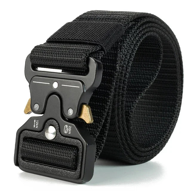 Tactical Belt Men's Elastic Webbing - Military Nylon Stretch Breathable Waistband for Outdoor Training Pants
