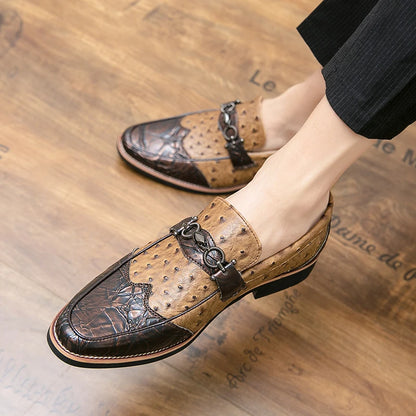 New Men's Luxury Formal Shoes Loafers Brown Slip-On Flat Shoes Handmade Business Driving Shoes Wedding Men Shoes Party Mocasines