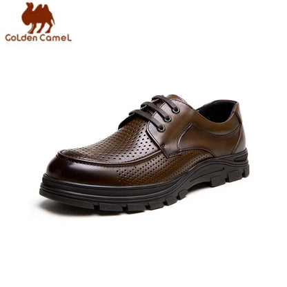 GOLDEN CAMEL Luxury Men's Shoes Leather Business Formal Dress Shoes for Men 2023 Summer Casual Soft-soled Breathable Comfortable