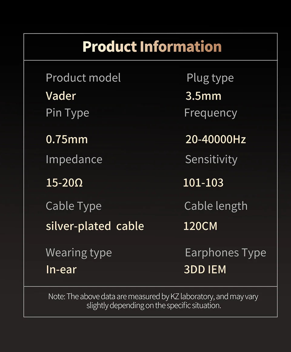 KZ Vader In Ear Monitor, HiFi Headphone, Customisable Headphone Switch Adjustment, Zobel Network Headset Design