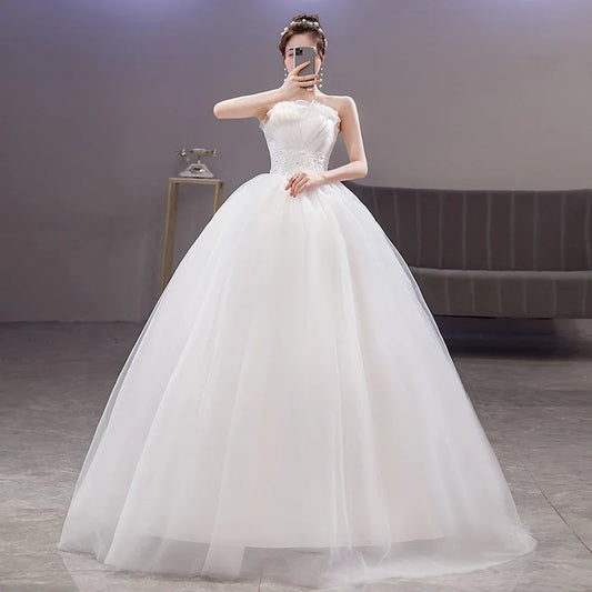 Wedding Dress Plus Size Evening Dress Korean Style Tube Top Temperament