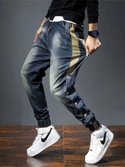 Mens Jeans Harem Pants Fashion Pockets Desinger Loose fit Baggy Moto Jeans Men