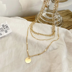 Vintage Necklace on Neck Chain Women's Jewelry Layered Accessories for Girls