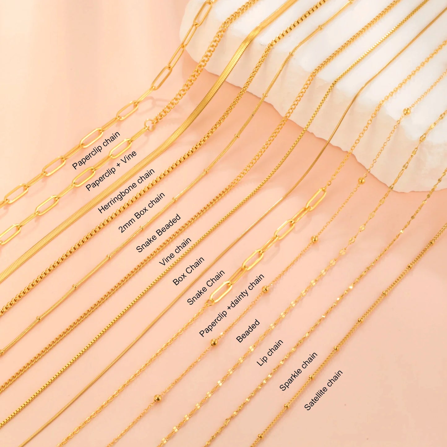 Skyrim Stainless Steel Gold Color Chain Necklace Women Minimalist Cuban Paperclip Twisted Snake Chain Fashion Jewelry Wholesale