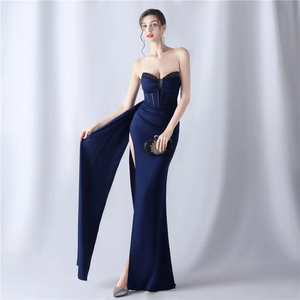 Homecoming Dresses: Women's Evening Dress with Beads Prom Party Maxi Dress
