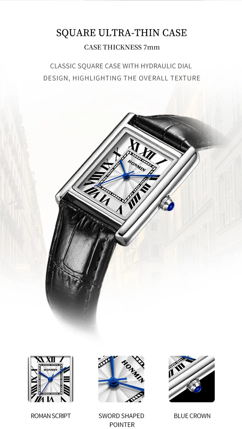 New Elegant Watches for Women and Men Fashion Leather Strap Waterproof Quartz Wristwatches Couple's Watches Gifts Drop Shipping