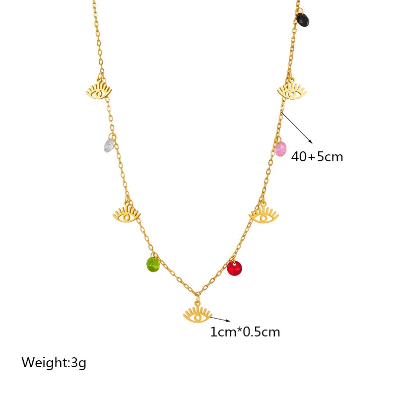 Stainless Steel Pearl Heart Butterfly Green Stone Pendant Necklace For Women