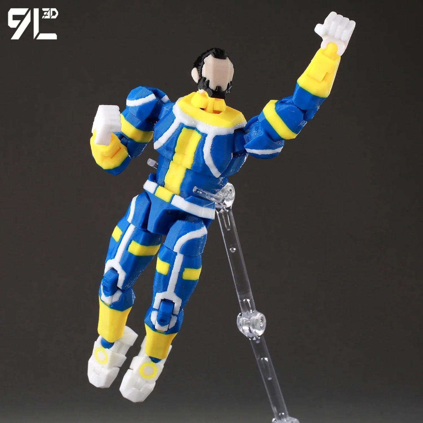 9L3D Lucky13 Invincible IMMORTAL Action Figure Dummy13 BlueYellow Suit T13 Multi-Jointed 3D Printed Collectible Toys Titan13