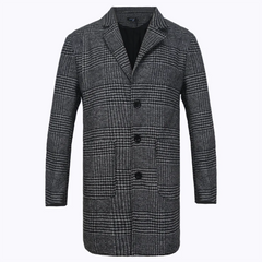 Casual Coats with Striped Jacket Turndown Collar Top Wool Coats And Long Sleeve