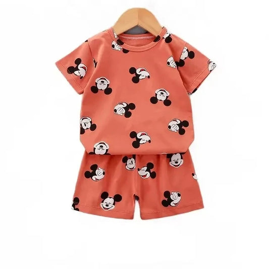 0-3year Old Baby boys Clothes set Outfits Summer Short Sleeved T-shirt Sets Toddler Costume Printed Cartoon Cute boys Suits