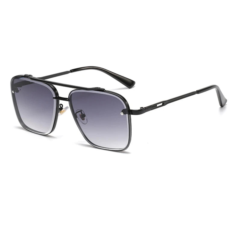 Sunglasses for Men Fashion Metal Big Frame Sun Glasses Brand Design