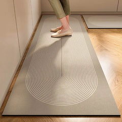 Japanese Minimalist Anti-skid Floor Mat for Household Use - Quiet Cream Style Kitchen