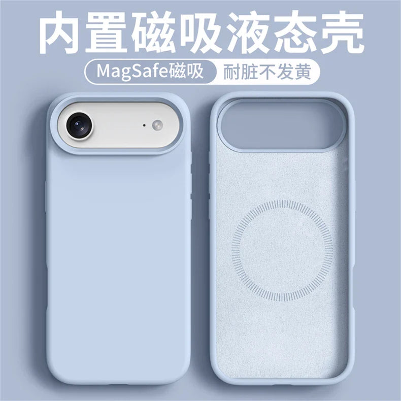 Magnetic Case For iPhone 17 Pro Max 17 Ari MagSafe Liquid Silicone Comfortable Feel Built in Flocking Protect Cover