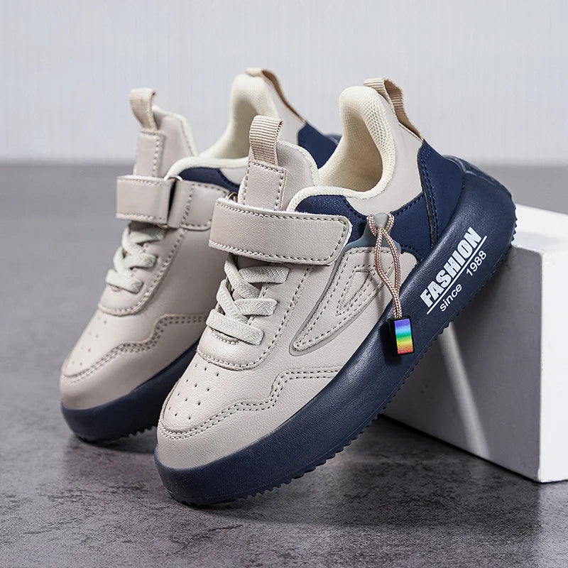 Spring Children Shoes PU Leather Waterproof Sports Shoes Kids Lightweight Girls Boys