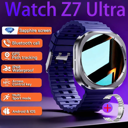 2025 New Watch 7 Ultra Smart Watch Men 3D Display Sport SmartWatch GPS NFC Compass Blood oxygen Smartwatch Women For Android IOS